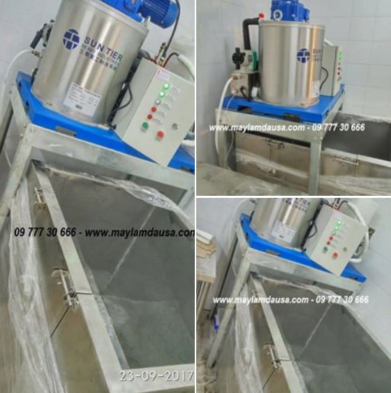 Hình ảnh máy làm đá vảy lắp đặt ở Vinmart Thăng Long